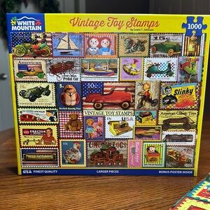 White Mountain Vintage Toy Stamps Puzzle - Colorful Jigsaw for Kids